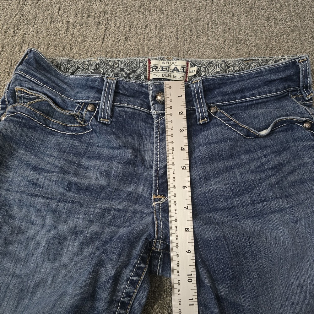 Ariat REAL Womens 32L Mid Rise Whipstitch Bootcut Jeans Ocean Western - Picture 6 of 8